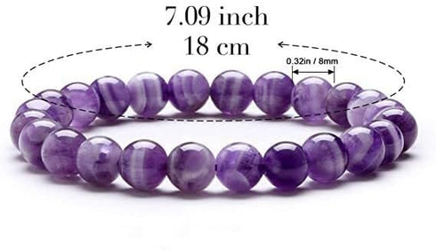 Amethyst Bracelet For Women Anxiety Amethyst Beaded,Handmade Adjustable Amethyst Crystal Bracelets Charms Healing Stone Layered Bracelet Gifts For...