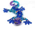 ZOOCRAFT Glass Gecko Figurine Blue Miniature Hand Blown Lampwork Animal Statue Decor...