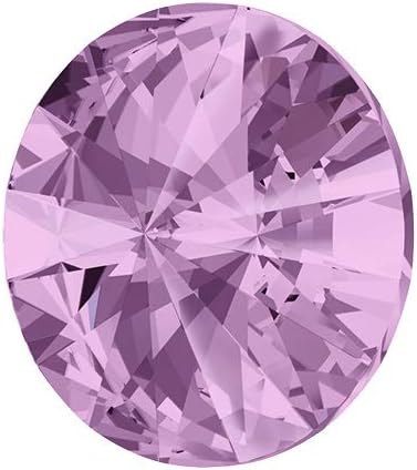 6-pcs 12mm Austria Crystal 1122 Rivoli Button with Shank, SW-1122BT (Light Amethyst)...