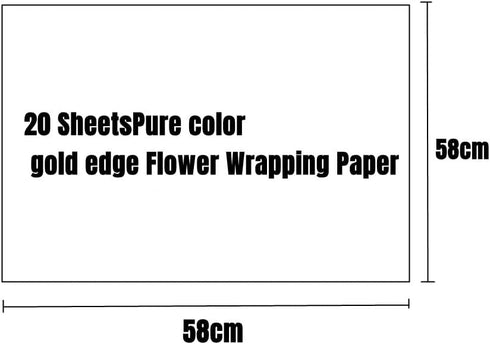 20 Sheets Solid Colour Gold Edge Flower Wrapping Paper Waterproof Flower Wrapping Paper, Florist Bouquet Supplies, For Wedding DIY Craft Gift Wrap...