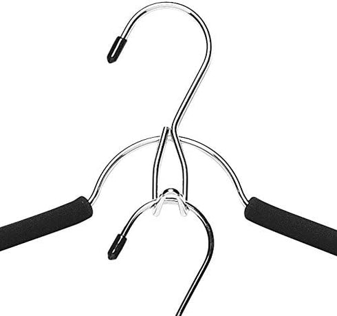 Whitmor Shirt/Blouse Hangers w/Belt Hook, Chrome / Black...