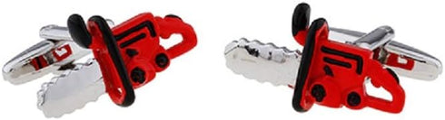 Chainsaw Pair Cufflinks in a Presentation Gift Box & Polishing Cloth...