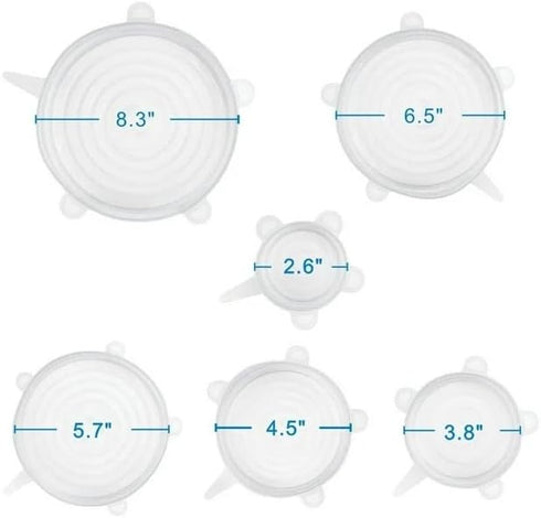 Silicone Stretch Lids, 12 Pack of Silicone Food Covers, BPA Free and Expandable to Fit Various Shape of Containers, Dishes, Bowls, Safe in Dishwas...