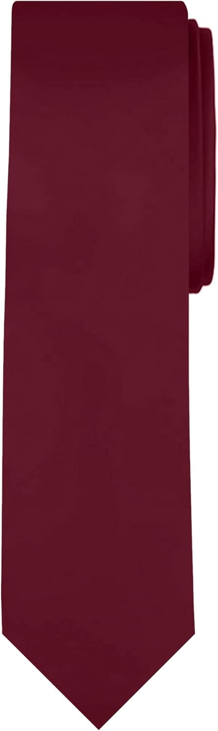 Jacob Alexander Men's Slim Width 2.75" Solid Color Tie...