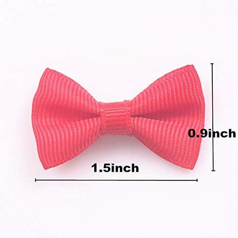 YAKA100PC Grosgrain Ribbon Mini Bow Ties Craft,Scrapbooking DIY Embellishmen Projects,Bowties Decorations for DIY Kids Hair Clips,Pets Hair Bows(1...