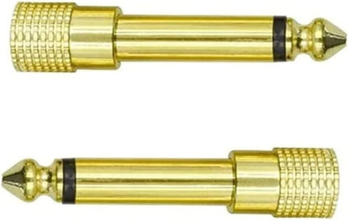 1/4 Mono to 1/8 Mono Adapter, 6.35mm TS Male Plug to 3.5mm Female (Mono to Mono) Audio Adaptor Audio Connector Golden - (4 Pcs)...