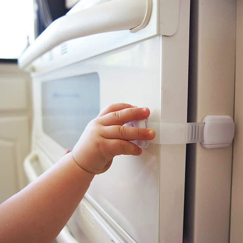 Child Safety Cabinet Locks - (10 Pack) Baby Proofing Latches to Drawer Door Fridge Oven Toilet Seat Kitchen Cupboard Appliance Trash Can with 3M A...