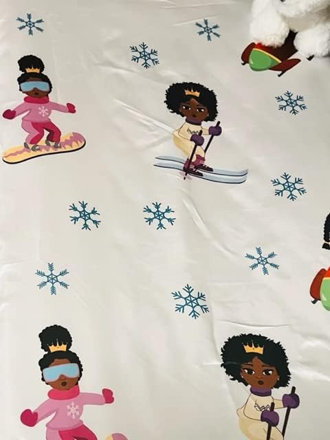 Satin Crib Fitted Sheet for Baby Girls,Boys,Toddler Bed, daybed to retain Hair Moisture Size (Ice Princess, Mini Crib Sheet)...