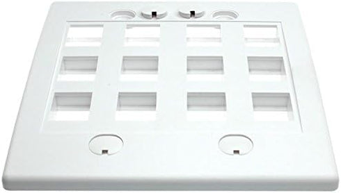 RiteAV - Keystone Wall Plate Double Gang 12-Port White (1 Piece Flush)...