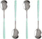 Stainless Steel Soup Spoon,Korean Dessert Spoon,Green Daisy Mixed Color Spoon for Home, Kitchen or Restaurant, Set of 4 Green Daisy Colour Soup Sp...