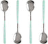 Stainless Steel Soup Spoon,Korean Dessert Spoon,Green Daisy Mixed Color Spoon for Home, Kitchen or Restaurant, Set of 4 Green Daisy Colour Soup Sp...