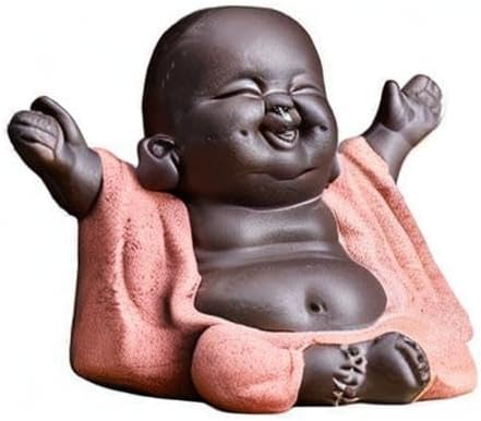 Kingzhuo Ceramic Little Cute Baby Buddha Statue Monk Figurine Buddha Figurines Home Decor Creative Baby Crafts Dolls Ornaments Gift Delicate Ceram...