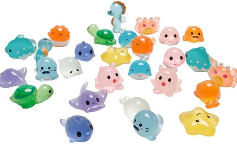 Exasinine 28 Pcs Glowing Marine Animal Figurines Mini Turtle Resin Starfish Aquarium Fish Tank Undersea Animal Landscaping Miniature Fairy Garden ...