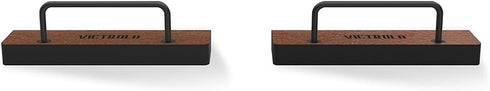 Victrola The Shelves – Vinyl Record Display Holders – Showcase Your Favourite Album Art, Set of 2, with Black Metal Accents, Wall Mountable (Pair,...