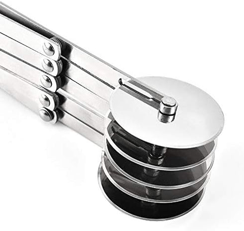 Stainless Steel 5 Wheel Pastry Cutter, Adjustable Baking Cutter Roller, Cookie Dough Cutter Divider, Pizza Slicer, 9.0x2.0 inches, 0.2 kg...