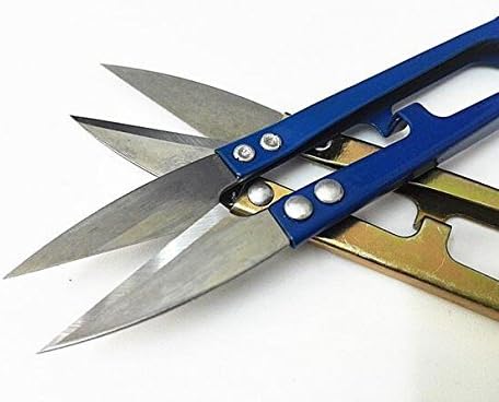 2PCS Metal U-shaped Grip Sewing Scissors Yarn Thread Tailors Cutter Mini Small Snips Trimming Nipper - Great for Stitch,DIY Supplies (Color Random...