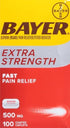 Bayer Extra Strength Aspirin 500 mg, Pain Reliever and Fever Reducer, Powerful Pain Relief of Headache, Muscle Pain, Minor Arthritis Pain, Back Ac...