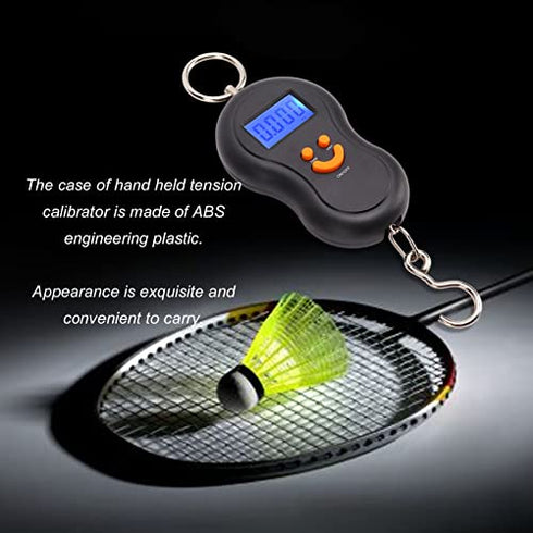 Portable Electronic Tension Calibrator ABS LCD Digital Display Shakeproof Tennis Badminton String Tool Black...