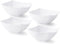 Posh Setting Square Plastic Serving Bowls, Small White Plastic Candy Bowls, 4 Pack Plastic Disposable Party Snack, Buffet, Chips, or Salad Bowl, H...