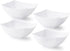 Posh Setting Square Plastic Serving Bowls, Small White Plastic Candy Bowls, 4 Pack Plastic Disposable Party Snack, Buffet, Chips, or Salad Bowl, H...