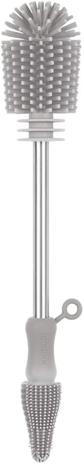 Haakaa Silicone Cleaning Brush Kit – Household Cleaning Brushes for Bottles and Crevices – Food-Grade Silicone: Dishwasher Safe (Brush-Grey)...