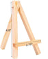 5 Pack 4.9" Mini Wood Display Easel, Natural Wooden Tripod Holder Stand for Displaying Small Canvases, Business Cards, Photos...