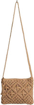 Boho Straw Shoulder Bag Handwoven Wicker Beach Purse for Women Crossbody Handbag...