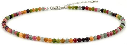 Beaded Necklace for Women,Natural Gemstone Necklace for Women,Colorful Bead Choker Necklace Handmade Surfer Beach Necklace Trendy Jewelry Gift for...