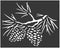 Pinecone Tree Branch Stencil 8x10 Inch - Custom Cut Reusable Stencil Drawing Template...