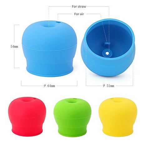 Silicone Sippy Straw Cup Lids for Toddlers Babies (5 Pack) - Reusable, Spill-Proof - Stretches to Cover Tumblers, Yeti Rambler, Mason Jars, Cups a...