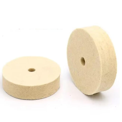 Luo ke 5 Pcs 3'' Compressed Wool Polishing Wheel, 3/8 Inch Arbor Hole Wool Felt Buffing Wheels for Bench Grinder or Die Grinder etc...
