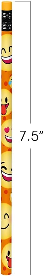 ArtCreativity Emoticon Pencils, Set of 24, Cool Writing Pencils with Erasers with Assorted Emoticon Designs, Birthday Party Favors, Party Goody Ba...