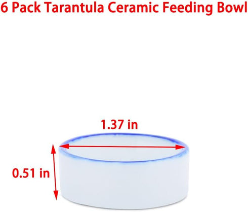 6 Pack Tarantula Ceramic Feeding Bowl Hermit Crab Water Bowl Spider Small Reptile Micro Ceramic Food Dish (1.37" D, 0.51" H)...
