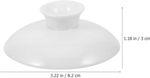 Zerodeko 1PC Ceramic Tea Pot Replacement Lid, White Ceramic Teapot Lid, Tea Kettle Cover Blooming and Loose Leaf Tea Maker Top Lid for Hotel Resta...