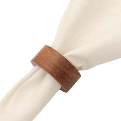 Wooden Napkin Ring for Weddings Dinner Parties or Every Day Use (Set of 12, Plane)...