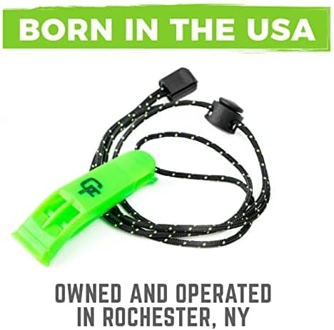 Gradient Fitness Emergency Whistles (2 Pack) | Loud Pealess Plastic Survival Whistle with Adjustable Lanyard, Clip & Reflective Stitching. Quick S...