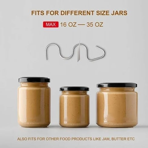 Peanut Butter Stirrer Mixer Tool Natural Nut Butter Mixer Stainless Steel Material Hand-Turned For Kitchen Tool(2pcs)...