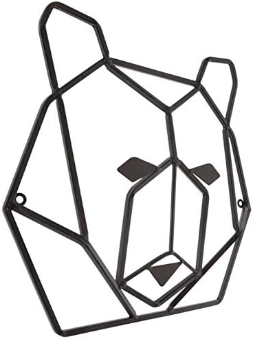Everydecor Rustic Geometric Bear Head Metal Wall Art Decor for Home Office Kitchen Living Room Bedroom Farmhouse Indoor Outdoor Bear Sign Decorati...