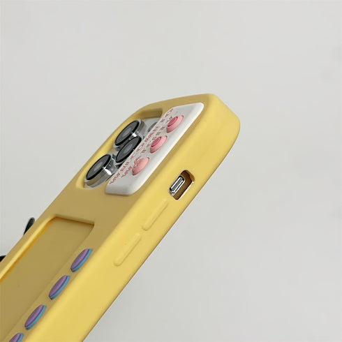 UnnFiko 3D Cartoon Phone Case for iPhone 15, Retro TV Shape Funny Case Soft Protective Cases for Girls Women (Yellow, iPhone 15)...