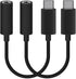 x 3 Pcs USB 3.1 Type C Male (USB-C) to 3.5mm Female Audio Adapter Headphone Headset Extender for Samsung Galaxy S8 & S8 Plus, Google Pixel, LG G6 ...