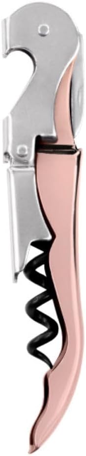 True Brands TrueTap Double Hinged Waiters Corkscrew, Top-notch Stainless Steel Opener with Foil Cutter Built to Last Wine Key Copper, Set of 1...