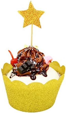 48 Pieces Little Star Toppers,Baby Shower Decor and Cupcake Party Picks...