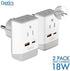 Ceptics European Travel Plug Adapter, Schuko QC 3.0 & PD Safe Dual USB & USB-C - 2 USA Socket - Compact & Powerful - Use in Greece Italy Switzerla...