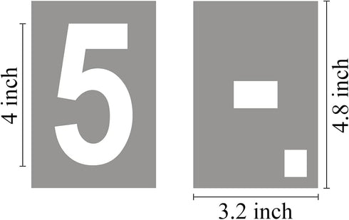 4 Inch Large Number Stencils for Painting - 11 Pack Number Stencil Templates for Curb Address, Cakes, Cookies, Mailboxes and Crafts, Reusable Hous...