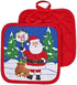 Christmas Kitchen Towel Set 5 Piece 2 Pot Holders & 2 Towels with 1 Oven Mitt (Santa Claus)...