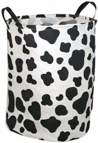KUNRO Toy Bin Waterproof storage organizer for Nursery Hamper Home decor Closet Kids Bedroom Laundry Baby Gift Shelf Baskets (Rould Cow pattern)...