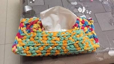 Colorful DIY T-Shirt Yarn Bulky Fabric Yarn Spaghetti Yarn Craft Material DIY Crochet Yarn Chunky Knit Rug Basket Pet Bed Yarn 180g......