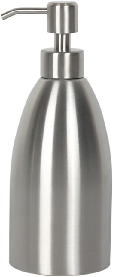 304 Stainless Steel Soap Dispenser 16oz Rust-Proof Liquid Soap Pump Bottle for Kitchen or Bathroom Countertop Hand Dish Lotion Leak-proof (Brushed...