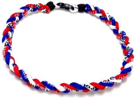 Package of 10 Red White Royal Blue Tornado Necklaces...