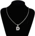 Bubble Letter Necklace Gold Silver Initial Necklaces 14K Gold Plated Personalized Custom Name Diamond Letter Chain Necklace for Men...